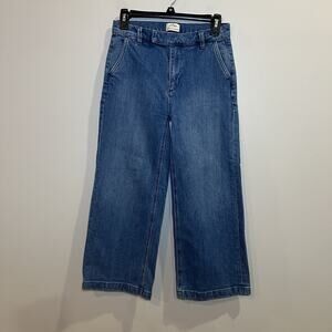 J. Crew Cropped Trouser Wide Leg Women’s Denim Pants Size 26‎ Stretchy